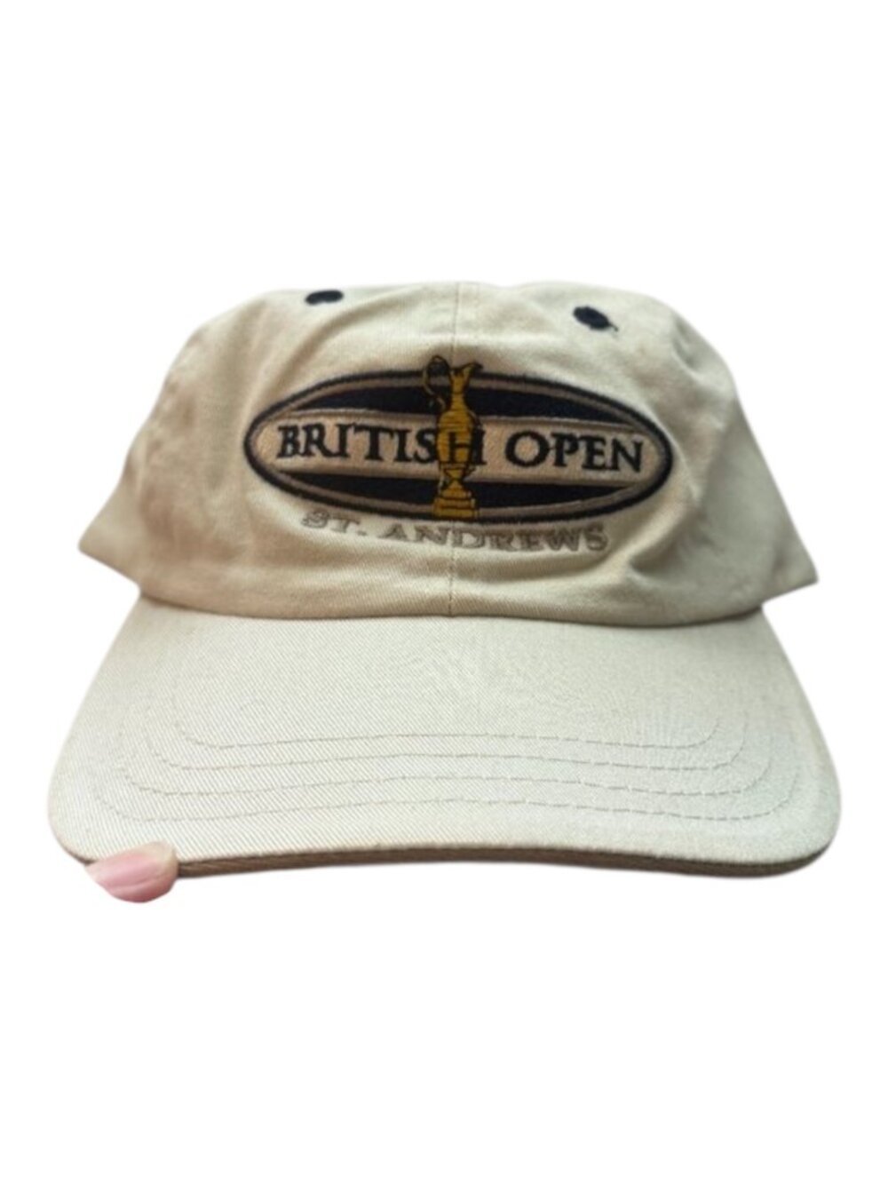 Imperial British Open St. Andrews Hat Unisex O/S Beige Blue Adjustable Strap